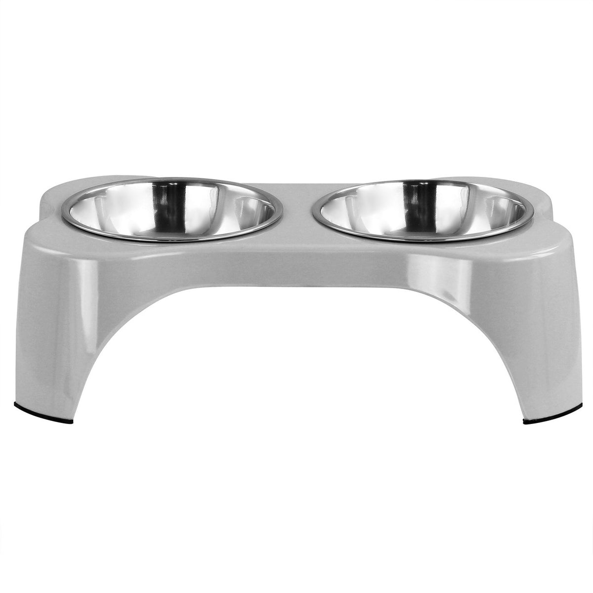 3-Piece Elevated Pet Bowl Dinner Set – Grey