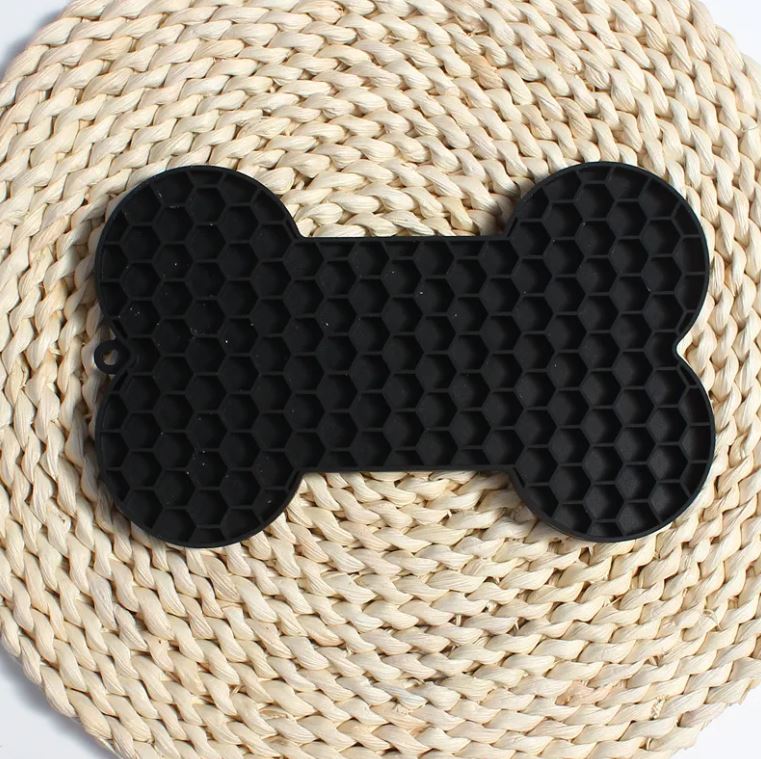 Bone-Shaped Silicone Lick & Slow-Feed Mat