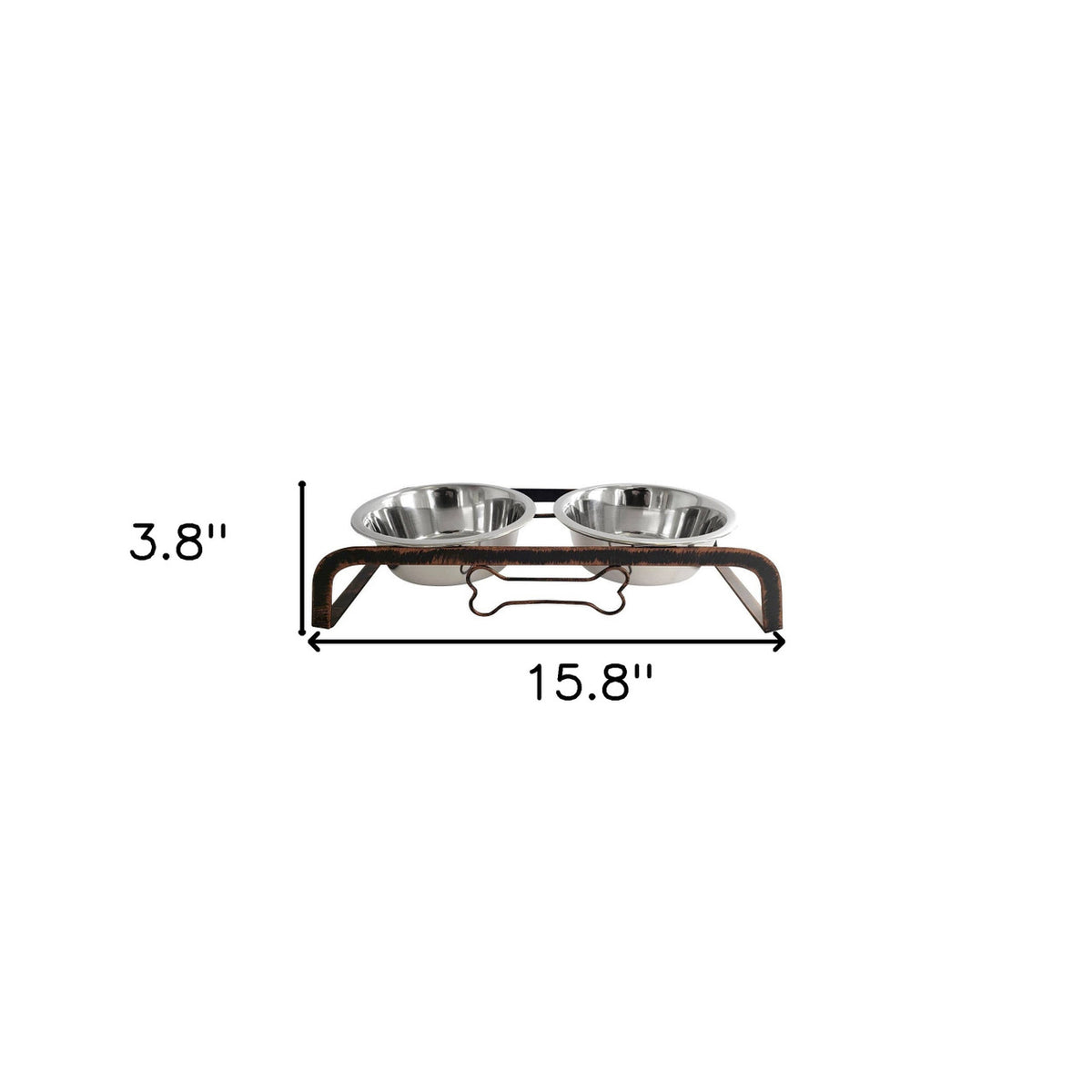 Rustic Elevated Double Dog Bowl Stand