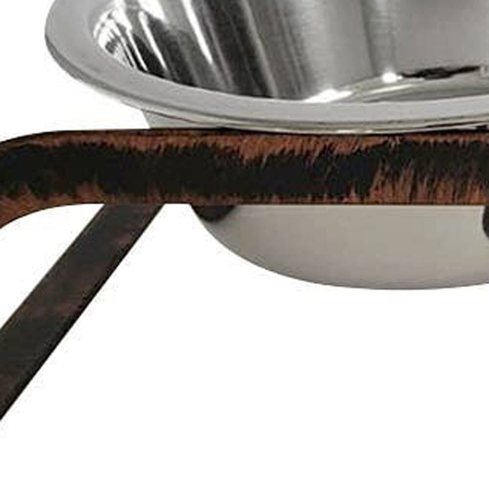Rustic Elevated Double Dog Bowl Stand