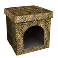Cheetah Print Folding Pet House & Bed – product view