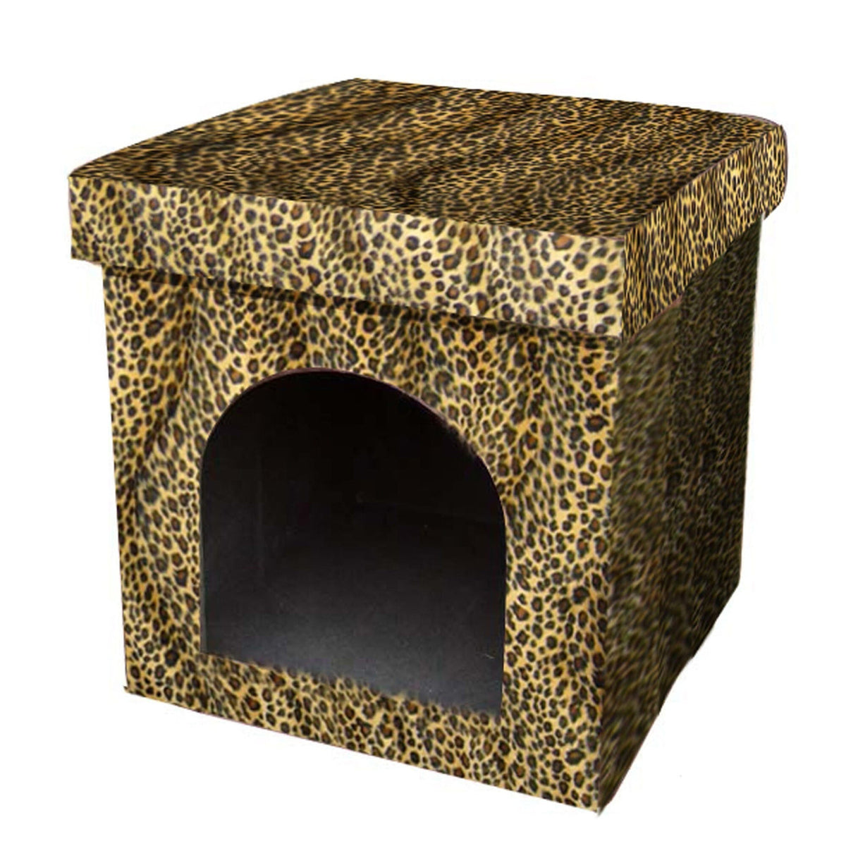 Cheetah Print Folding Pet House & Bed – alternate view