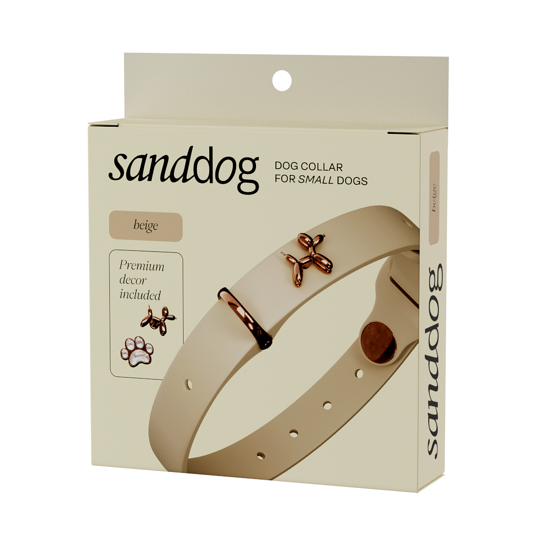 Beige Adjustable Dog Collar – additional view