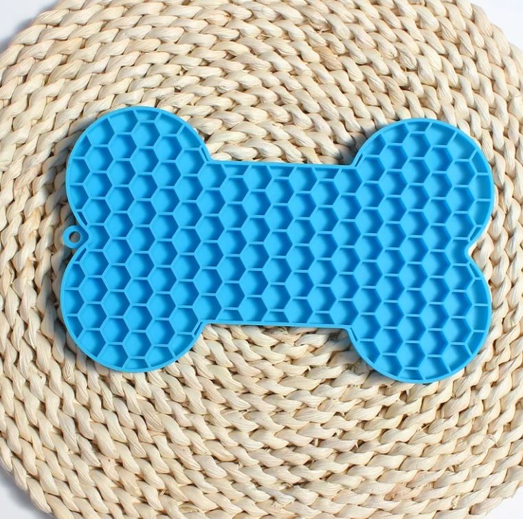 Bone-Shaped Silicone Lick & Slow-Feed Mat