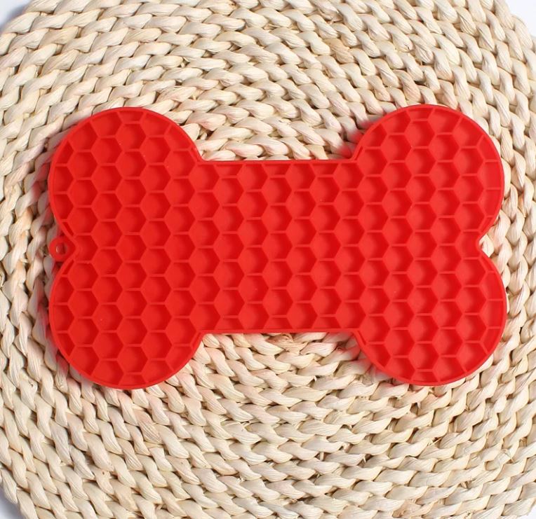 Bone-Shaped Silicone Lick & Slow-Feed Mat