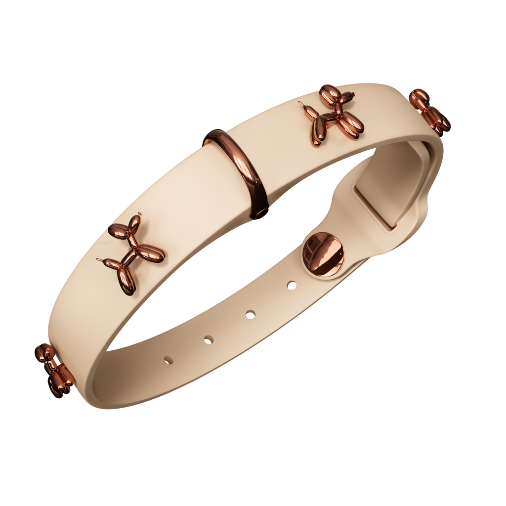 Beige Adjustable Dog Collar – product view